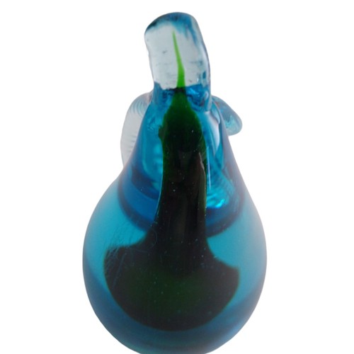 Fermacarte vintage in vetro artistico di Murano blu e verde pera - Foto 6 di 9