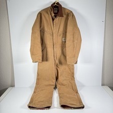 Vtg Carhartt Coveralls Duck Canvas 38 Short Overalls Quilted Mens X01 BRN Look 