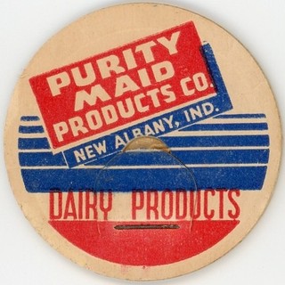 Milk Bottle Cap Purity Maid Products Co. New Albany IN (Indiana)