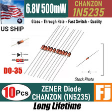 10x CHANZON 1N5235B 1N5235 Zener Glass Diode, 6.8 V, 500 mW, DO-35 | US Ship