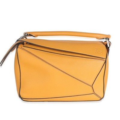 Loewe Gelbe Gerbtes Kalbsleder Kleine Puzzle Bag Schultertasche
