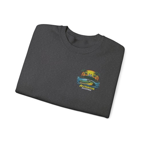 Alligator Sunset Crewneck Sweatshirt | Retro Beach Palm Graphic - Picture 20 of 45