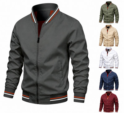 Herren Übergangsjacke Steppjacke Sweatjacke Unifarben Sport Freizeit Coat Top
