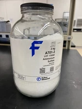 Fisher Scientific Ammonium Sulfate [(NH4)2SO4] Granular lab Grade Powder 3kg USA
