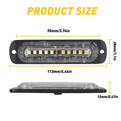 Super Yellow & White Alert Flash Strobe Blinking LED Signal Driving Fog Light - Imagen 13 de 16