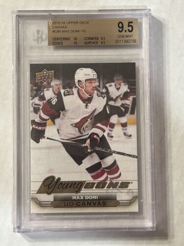 Max Domi 2015-16 Upper Deck Young Guns Canvas #C96 BGS 9.5 RC Rookie K600 - Picture 1 of 2