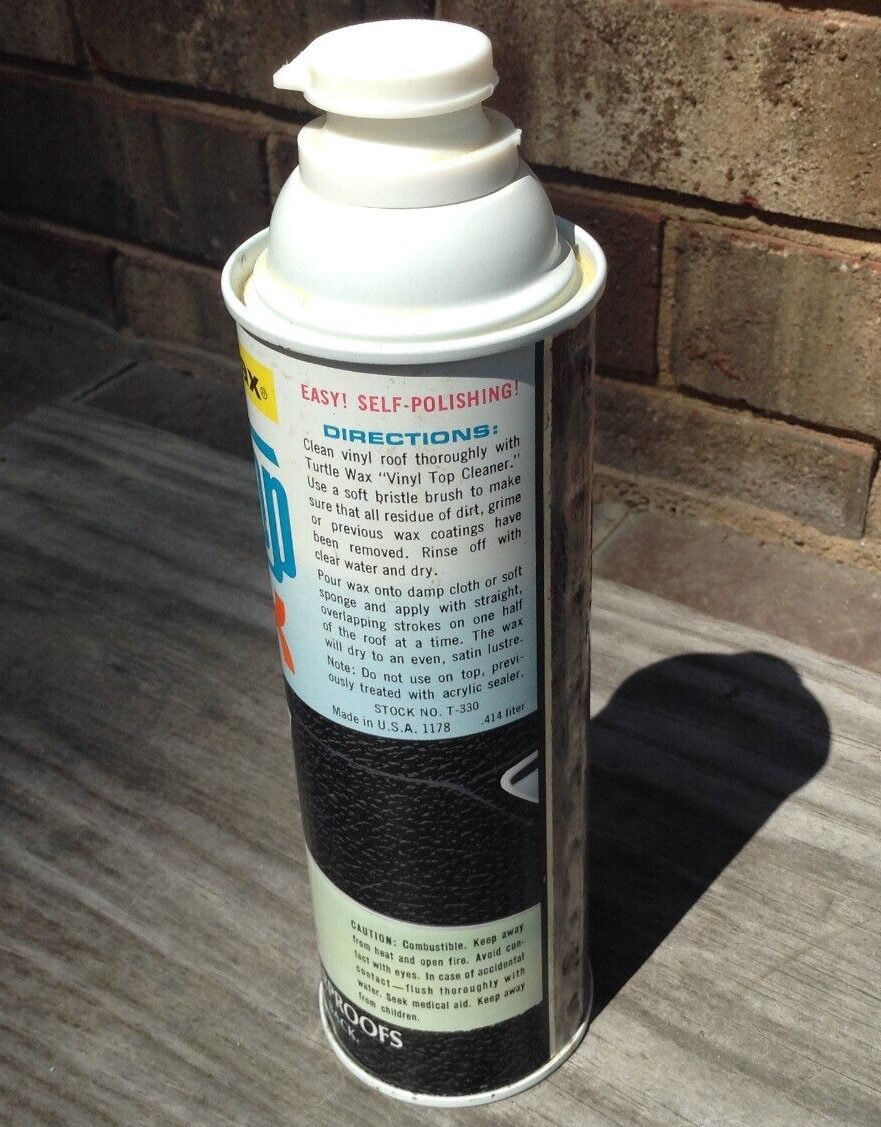 vintage Turtle Wax vinyl top wax metal can very cool & retro & preUPC