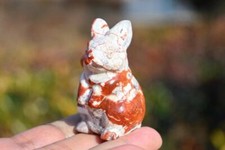 2'' Natural jade stone hand carved Rabbit quartz Crystal decor healing gift 1pc