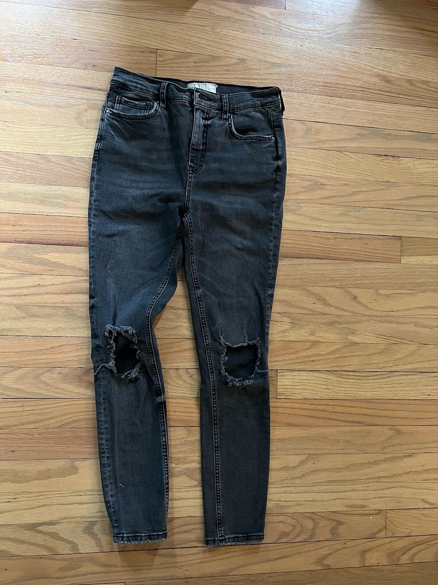 Distressed Jeans Free People Busted Knee Black Jeans Free People