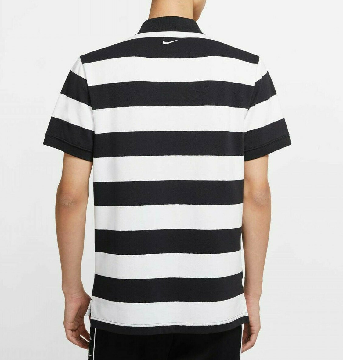 nike black and white polo shirt