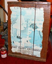 Antique American Radiator Company Wood Box Crate Lid Ideal Boilers Dolls