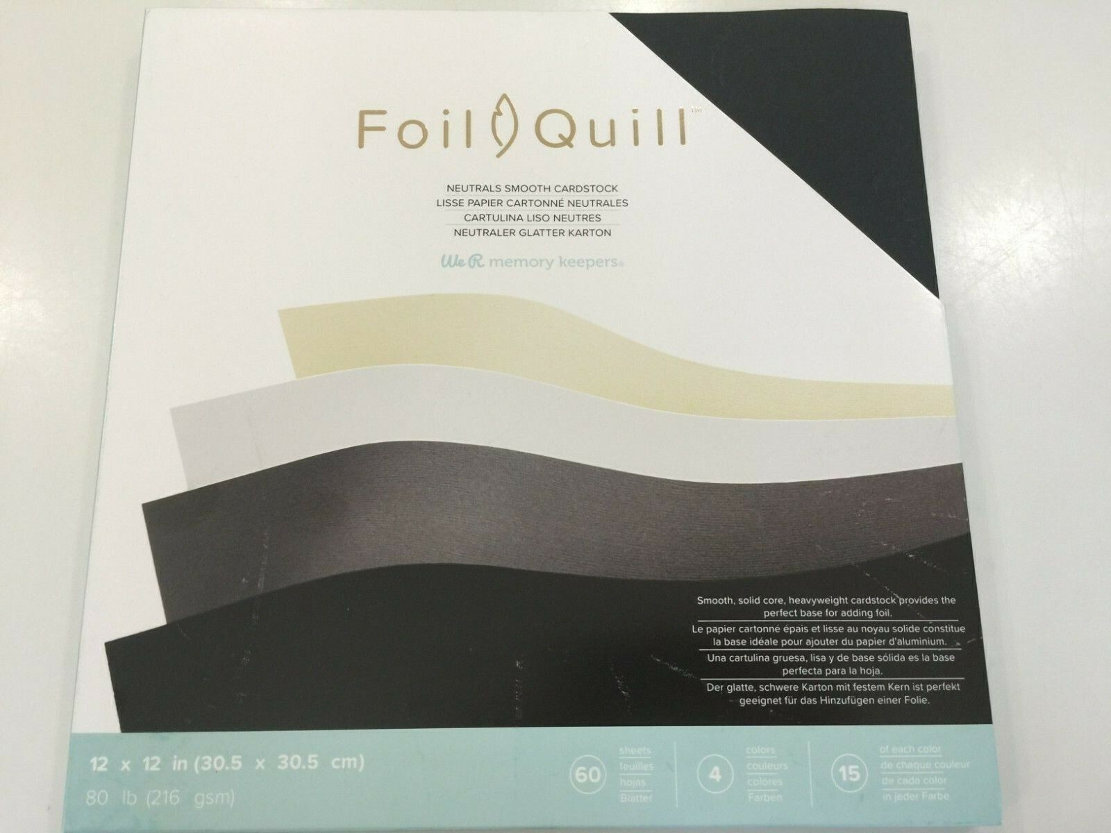 We R Memory Keepers Foil Quill Cardstock 12"X12" 60 Pkg Neutrals Smooth New eBay
