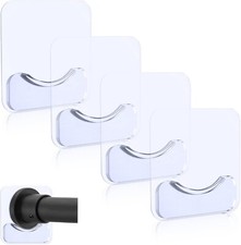 Adhesive Shower Curtain Rod Holder Wall Mount Cabinet Tension Rod Holder, 4 Pack