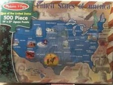 Melissa Doug, Map Of The United States, 500 Piece Puzzle NEW