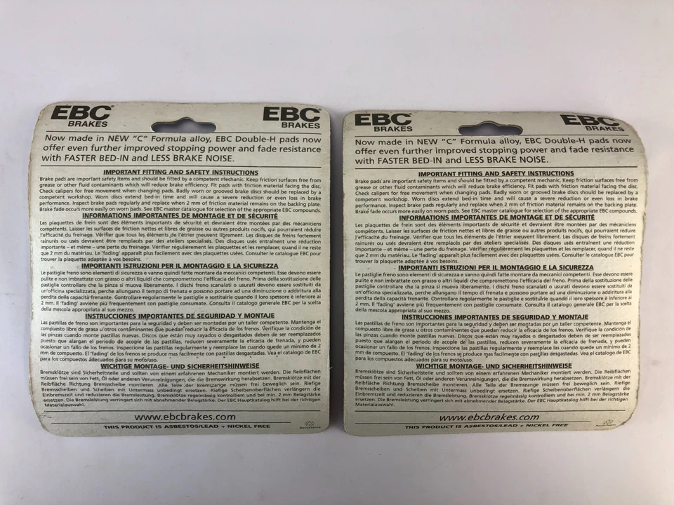 PASTILLAS DE FRENO EBC FA83HH 2 PAQUETES PASTILLAS DE FRENO SINTERIZADAS DOBLE H KAWASAKI AR50/AR80 Foto 4 de 4