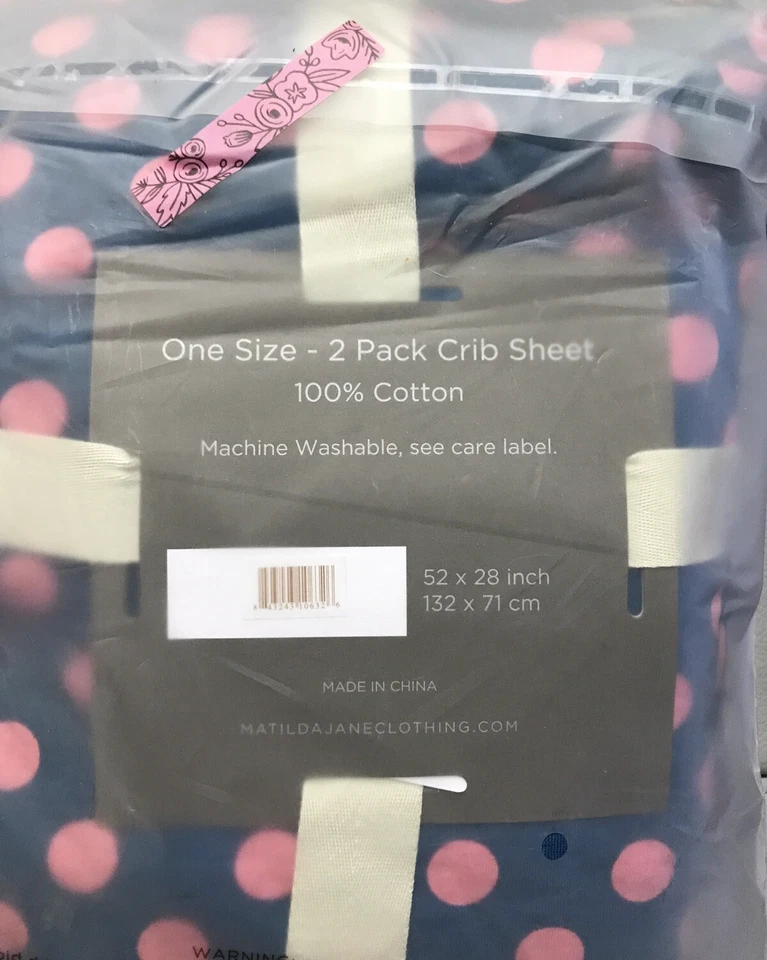 2 Sábanas de Cuna Matilda Jane Ajustadas Punto Rosa Floral Bebé Pequeño Tot 52 x 28 Foto 3 de 4