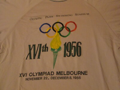 T-shirt Vintage Adidas Olympic Centennial - Taille L, Occasion Très Bon état, Col Modifié