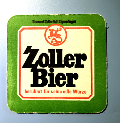 Alter Bierdeckel - Coaster , ZOLLER-BRÄU , Sigmaringen / Baden Württemberg#6168#