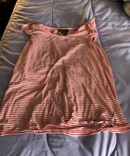 Ralph Lauren Girls Size 12/14 Striped Sleeveless Flutter Sleeve Shirt Pink