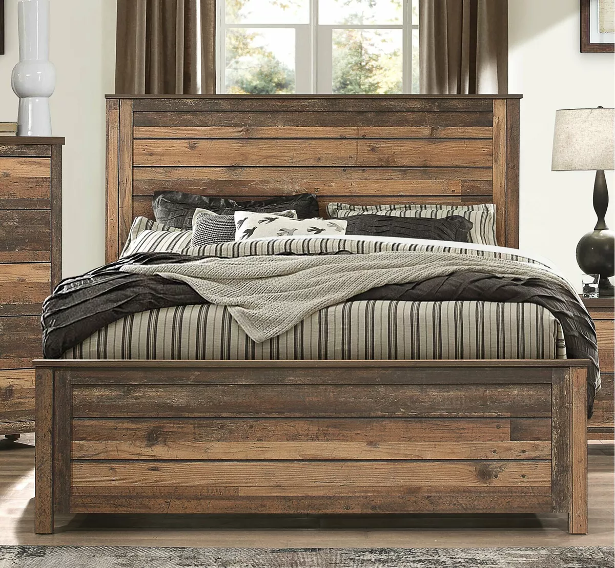 Rustic brown headboard deals