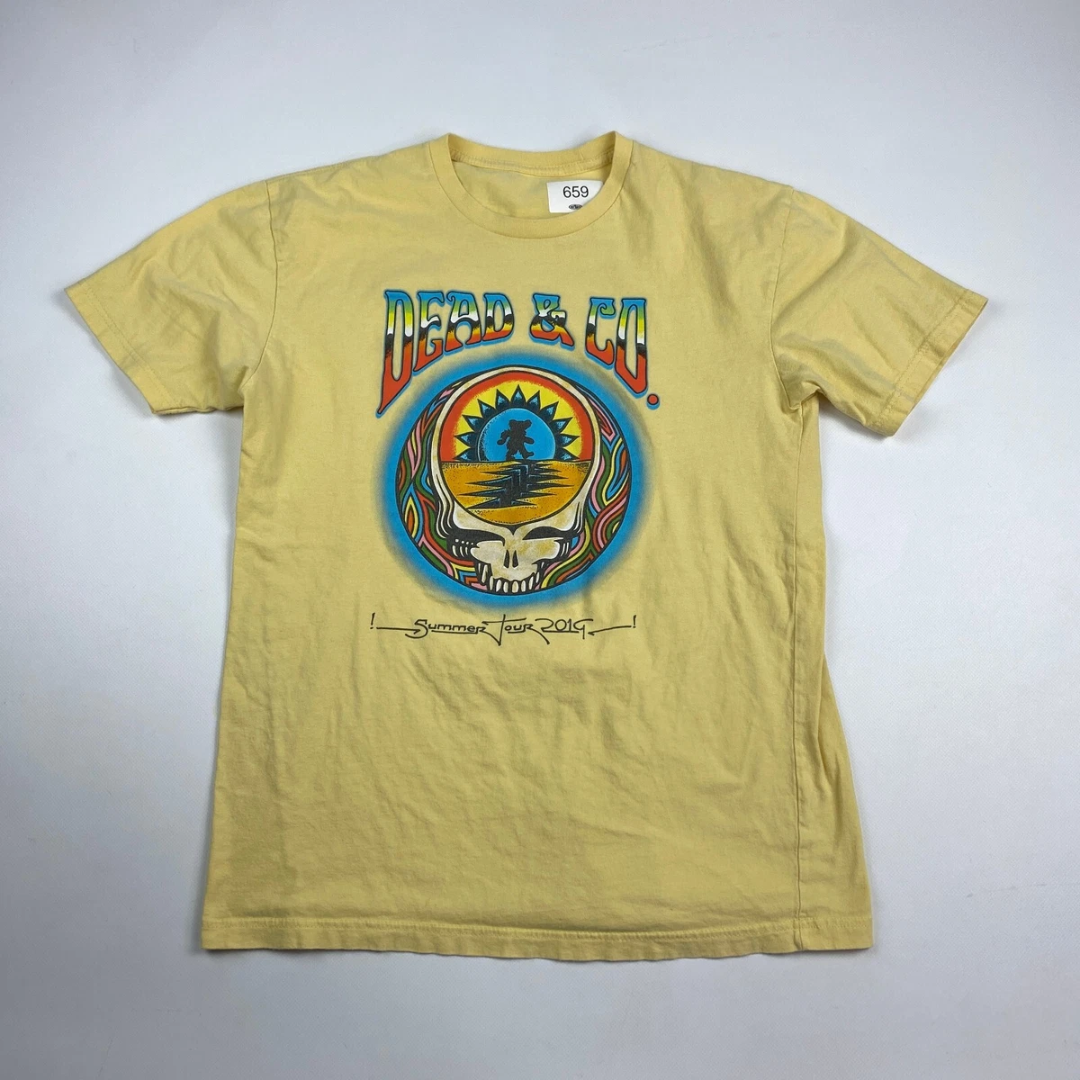 The Grateful Dead Co Summer Tour Yellow Band T Shirt sz Small Men
