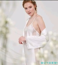 Set vestaglia e camicia da notte sposa Tessuto Satin Muydemi 284603