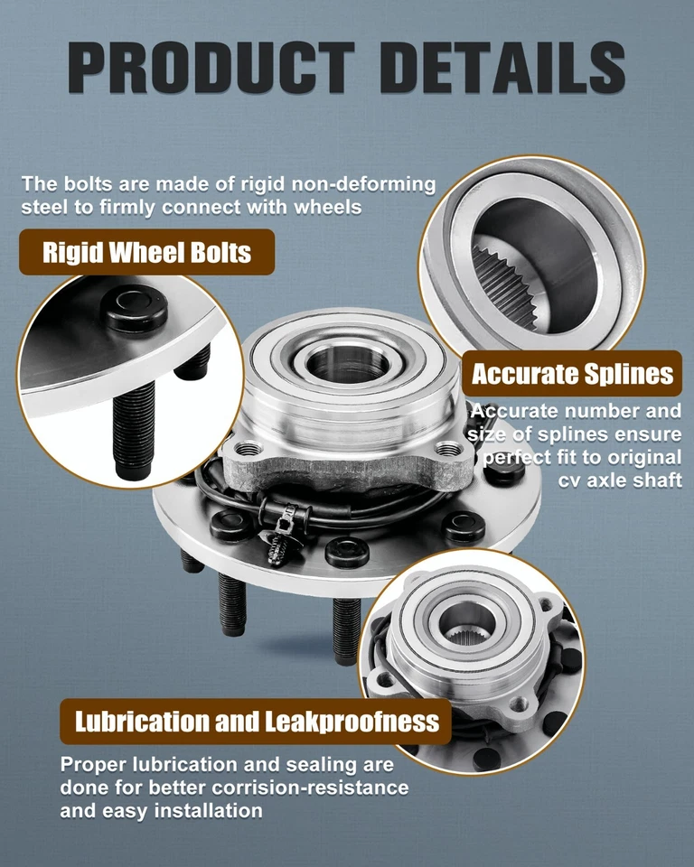 Front Wheel Hub Bearing for Dodge Ram 2500 3500 4X4 8-Lug 2006 2007 2008 Foto 4 de 4