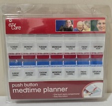 Ezy Dose Medtime Planner Push Buttion 7-Day XL Pill Box Easy to use  Portable 