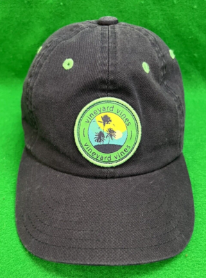 Kids Vineyard Vines Strapback Adjustable Blue/Green Palm Trees