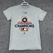 Houston Astros Shirt Mens Medium Gray 2017 World Series Champion Majestic