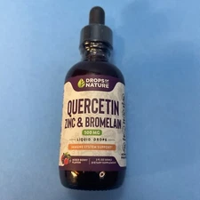 Quercetin with Bromelain & Zinc Liquid Drops -500mg Mixed Berry Flavor