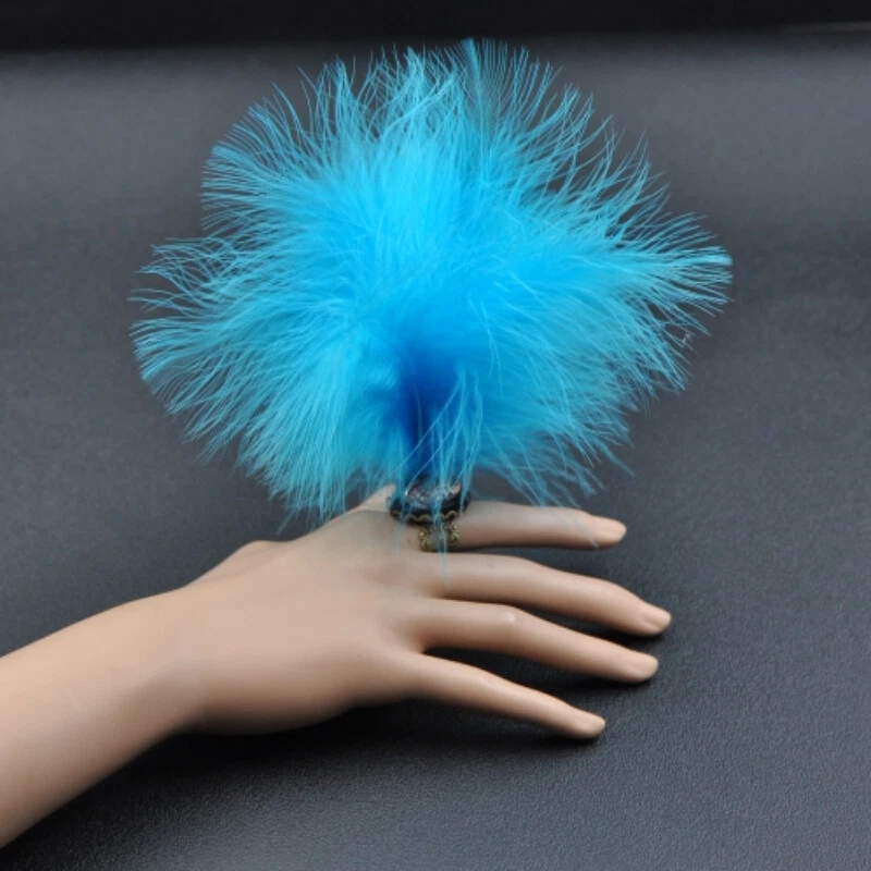 Feder Acryl Kristall Ring Einstellbar 1920s Stil Karneval Kostüm Zubehör - Bild 4 von 4