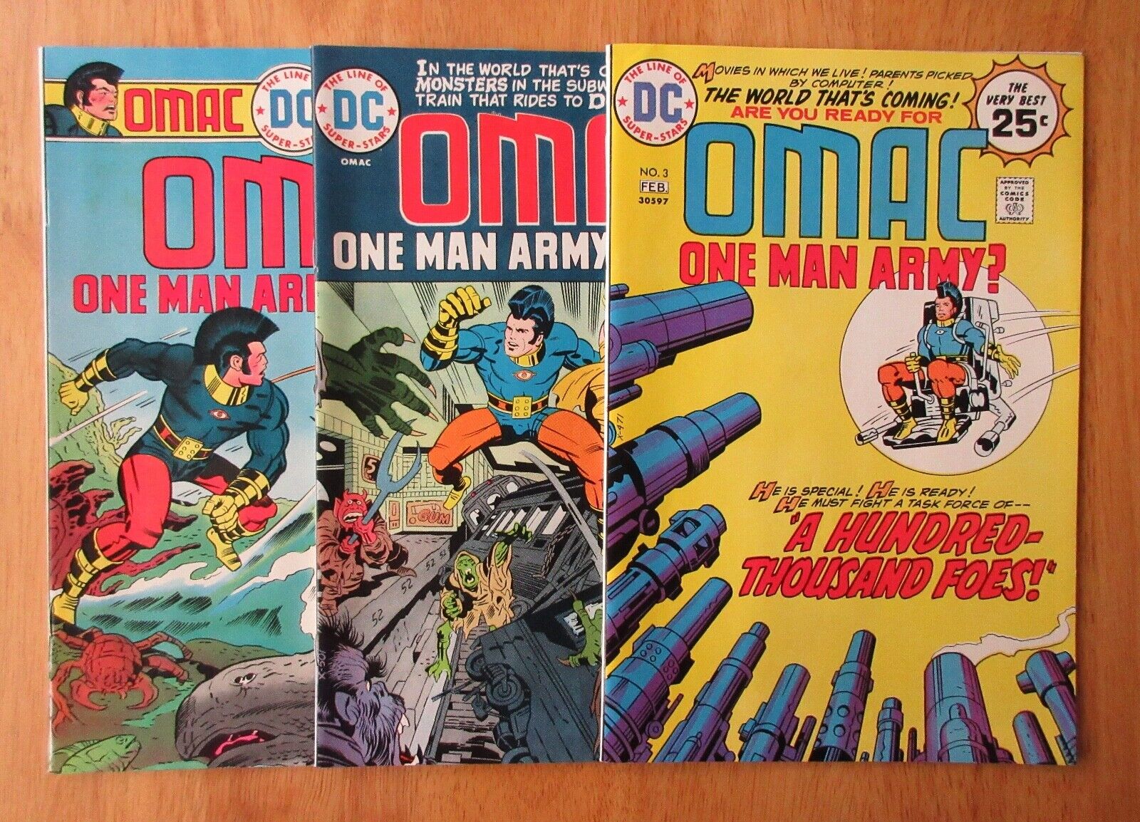 Lot of *3* 1975 DC OMAC: #3, 6,7 (VF+ Beauties!) Bright & Glossy! HTF White Pgs!