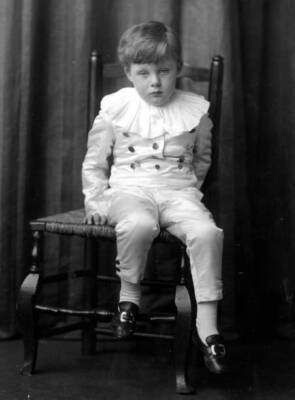 Master Brasier-Creagh in a Pierrot suit c1900 Old Photo