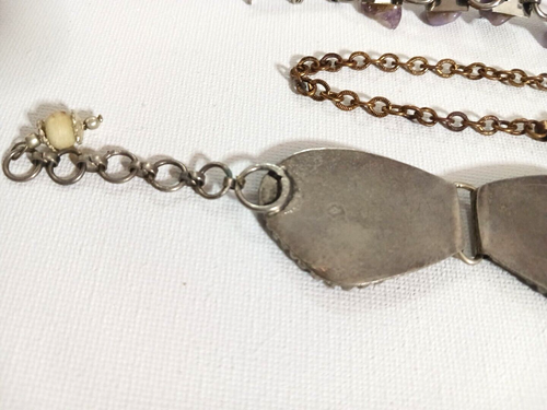 Bracelets. hammered metal, Made in India, Amethyst rocks, to the moon, vintage - Picture 12 of 15
