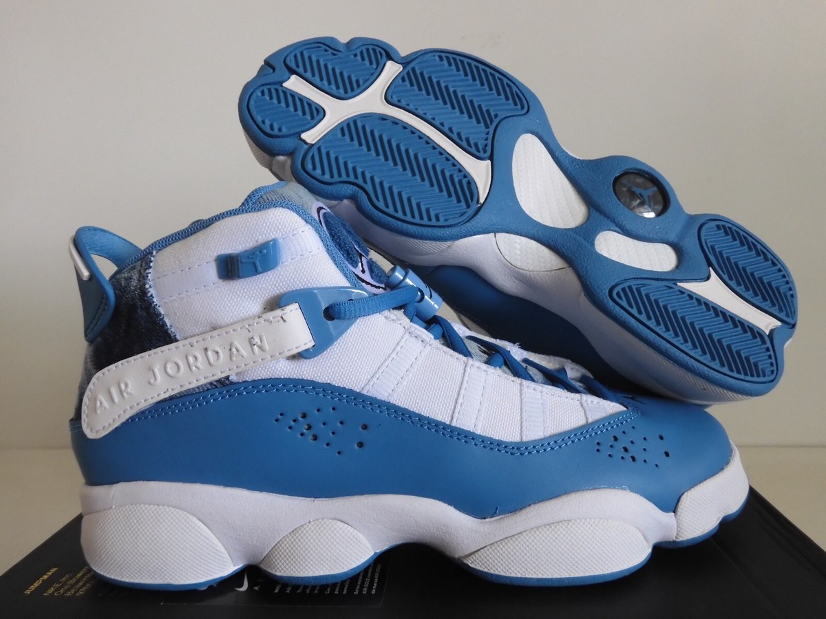 NIKE AIR JORDAN 6 RINGS (GS) WHITE-DUTCH BLUE SZ 6.5Y-WOMENS