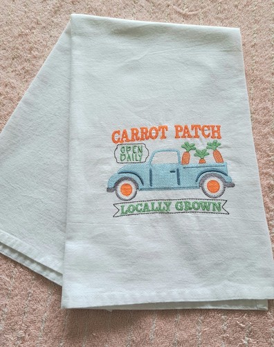 Easter Kitchen Tea Towel Set Of Two Farmhouse Flour Sack Embroidery Gift Set - Picture 10 of 19