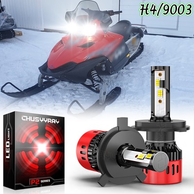 H4 9003 LED Headlight Hi/Lo Bulbs Kit 6000K For Ski Doo REV XP XS XR 2003-2018