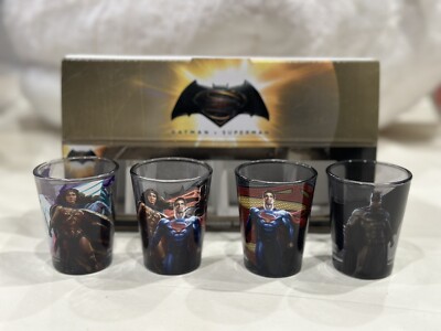 Batman V Superman Glassware Set 4 Pc. Shot Glasses