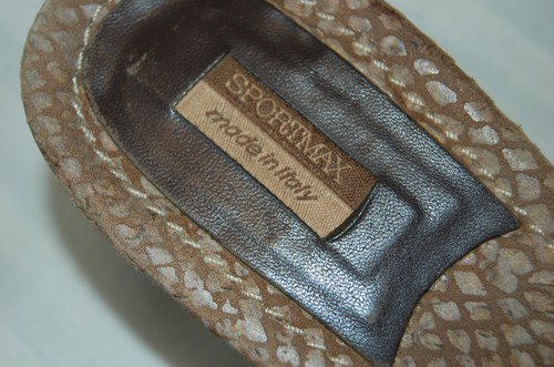 Zapatos SportMax Marrón Cuero de Serpiente Sin Cordones Tacón de Gatito Mujer 39 Hechos en Italia - Imagen 12 de 12