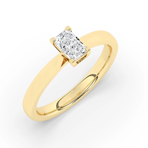 Natural Radiant Solitaire Diamond Engagement Ring yellow Gold 0.75 Ct F SI1 GIA - Picture 16 of 19