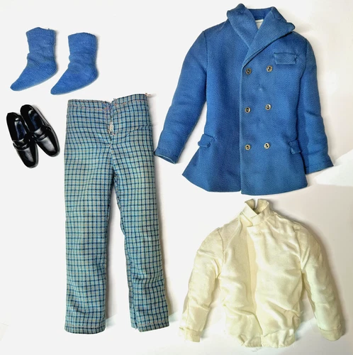 1968 MATTEL KEN Doll #1430 Town Turtle Outfit Complete W Nehru Shirt Socks - VGC