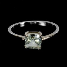 Cushion Aquamarine 6mm Gemstone 925 Sterling Silver Jewelry Ring Size 7