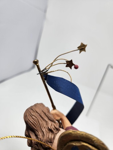 Nativity Angel Gloria In Excelsis Deo Banner Christmas Ornament Gold Blue Pink - Picture 7 of 8