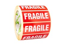1000 x Fragile Autocollants 90 x 35 mm Rouleau Avec Texte Sur étiquette Fragile