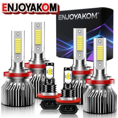 LED Headlight + Fog Light Bulbs Combo Kit White For Chevrolet Camaro 2014-2015