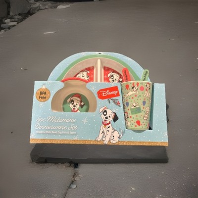 Disney 101 Dalmation Melamine 5 Piece Kids Dinnerware Set Christmas NEW 2024