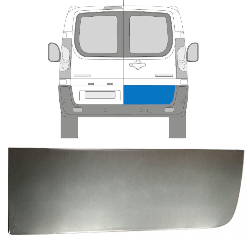 Outer rear door repair panel for Citroen Jumpy 2007-2016 / Right