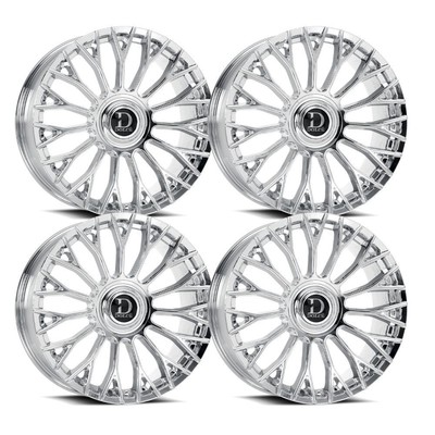 (Set-4) Dolce Roma 22x10.5 5x112 40mm Chrome Wheels Rims 22 Inch