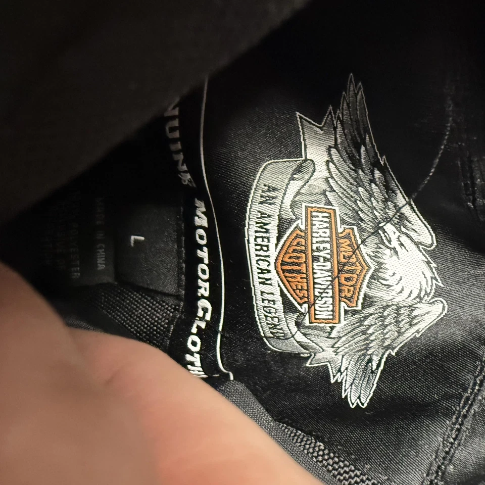 Harley-Davidson Vest Mens Large Black Orange Reversible Reflective Riding Hi Vis - Image 3 of 4